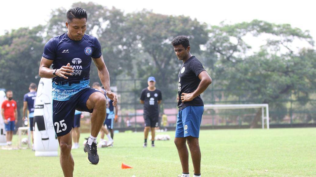Jamshedpur FC players slog it out in the training session