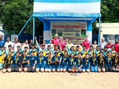 Jamshedpur FC senior team’s Alen Stevanovic and Coaches Kiza Ramadani and Dragan Draskovic attend JOGGA Inter School Football Championship as Chief Guests