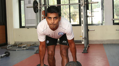 Jamshedpur FC players workout ahead of #JFCvFCG Jamshedpur FC players workout ahead of #JFCvFCG