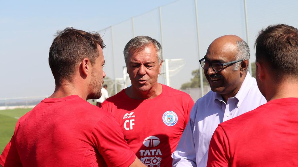 Jamshedpur FC chairman Mr. Sunil Bhaskaran visits the training camp in Madrid, Spain