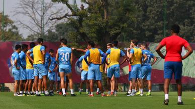Jamshedpur FC squad go all out in an intense training session Jamshedpur FC squad go all out in an intense training session