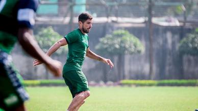 Jamshedpur FC players hustle it out in training Jamshedpur FC players hustle it out in training