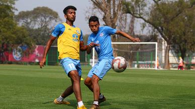 Jamshedpur FC squad go all out in an intense training session Jamshedpur FC squad go all out in an intense training session