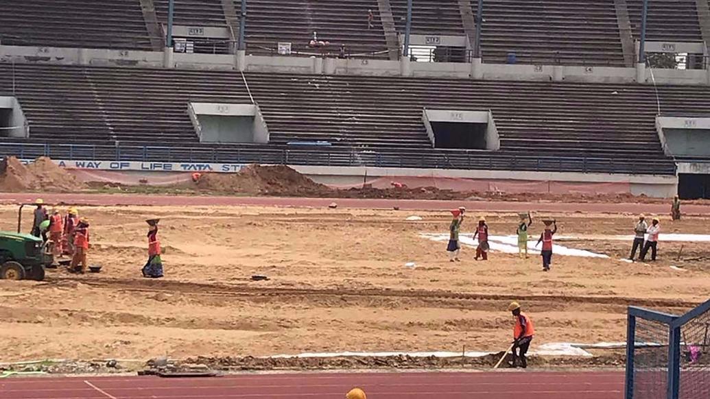 JRD Tata Sports Complex prepares for ISL 2017-18 JRD Tata Sports Complex prepares for ISL 2017-18