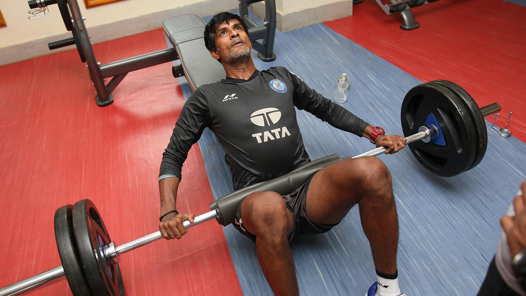 Jamshedpur FC players workout ahead of #JFCvFCG Jamshedpur FC players workout ahead of #JFCvFCG