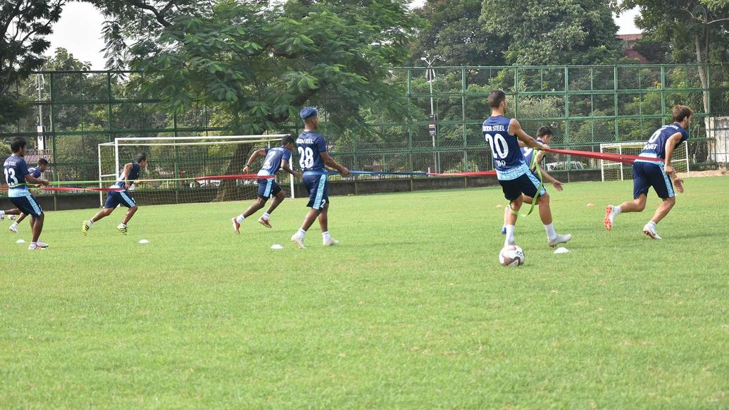 Jamshedpur FC players slog it out in the training session