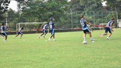 Jamshedpur FC players slog it out in the training session