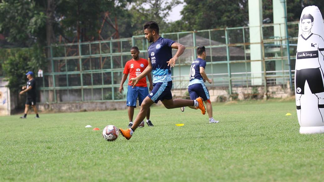 Jamshedpur FC players slog it out in the training session
