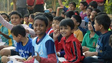 Grassroots Workshop with the kids from DAV Bistupur