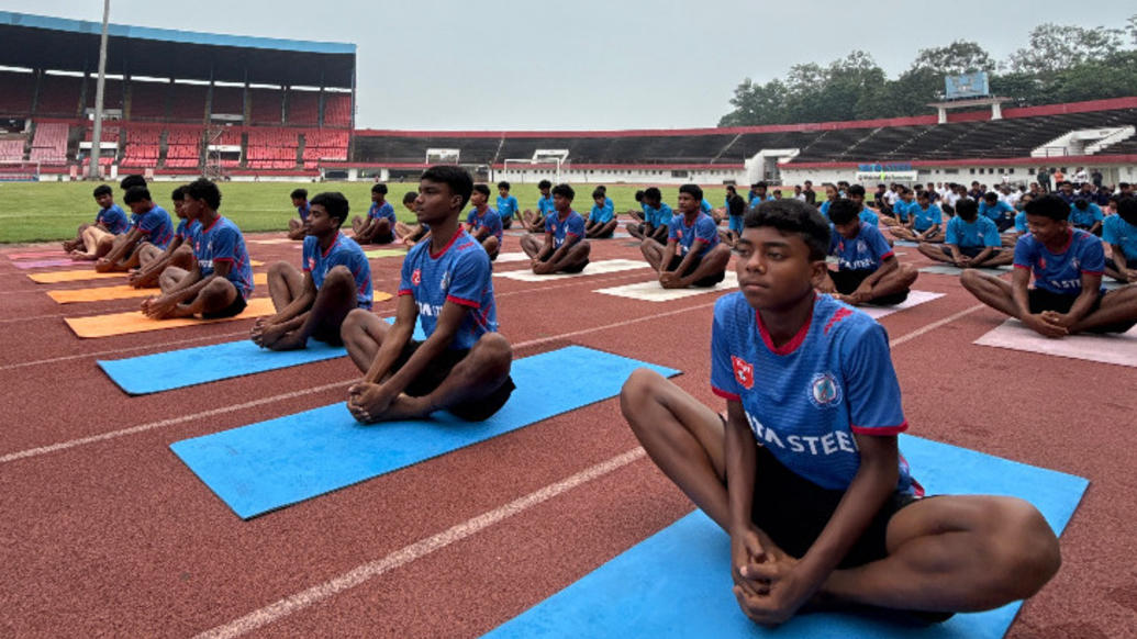 Jamshedpur FC U16 Players Mark International Yoga Day at JRD Tata Sports Complex