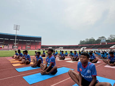 Jamshedpur FC U16 Players Mark International Yoga Day at JRD Tata Sports Complex