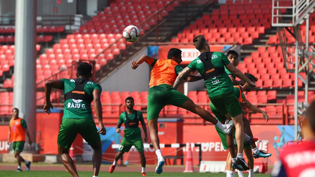 Jamshedpur FC squad is taken through the paces in an intense training session