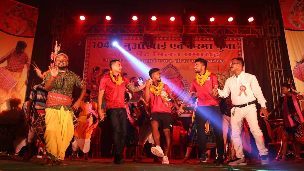 Tim Cahill, Gourav Mukhi and Mobashir Rahman in Agrico for a Karma Pooja Event