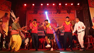 Tim Cahill, Gourav Mukhi and Mobashir Rahman in Agrico for a Karma Pooja Event