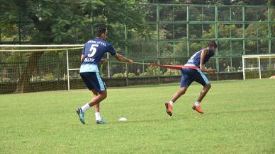 Jamshedpur FC players slog it out in the training session