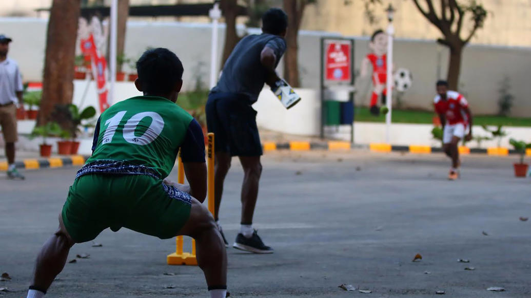 When the lads tried their hand at cricket!
