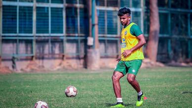 Jamshedpur FC players hustle it out in training Jamshedpur FC players hustle it out in training