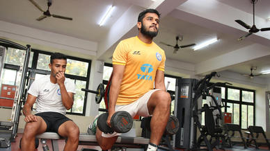 Jamshedpur FC players workout ahead of #JFCvFCG Jamshedpur FC players workout ahead of #JFCvFCG