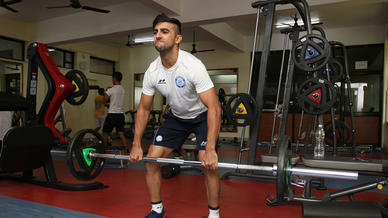 Jamshedpur FC players workout ahead of #JFCvFCG Jamshedpur FC players workout ahead of #JFCvFCG