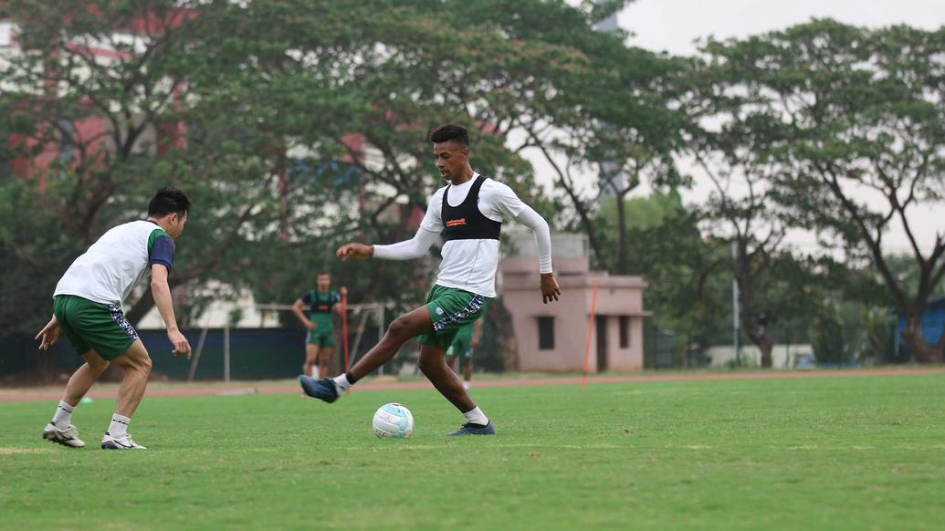 Jamshedpur FC practice ahead of their match with Minerva Punjab FC in the Hero Super Cup Jamshedpur FC practice ahead of their match with Minerva Punjab FC in the Hero Super Cup