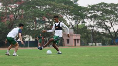 Jamshedpur FC practice ahead of their match with Minerva Punjab FC in the Hero Super Cup