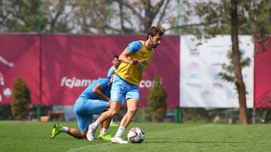 Jamshedpur FC squad go all out in an intense training session Jamshedpur FC squad go all out in an intense training session