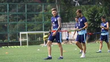 Jamshedpur FC players slog it out in the training session