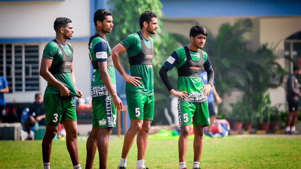 Jamshedpur FC players hustle it out in training Jamshedpur FC players hustle it out in training