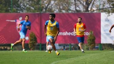 Jamshedpur FC squad go all out in an intense training session Jamshedpur FC squad go all out in an intense training session
