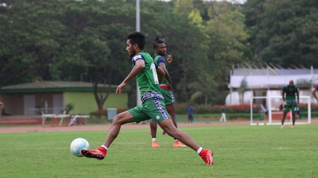 Jamshedpur FC practice ahead of their match with Minerva Punjab FC in the Hero Super Cup Jamshedpur FC practice ahead of their match with Minerva Punjab FC in the Hero Super Cup