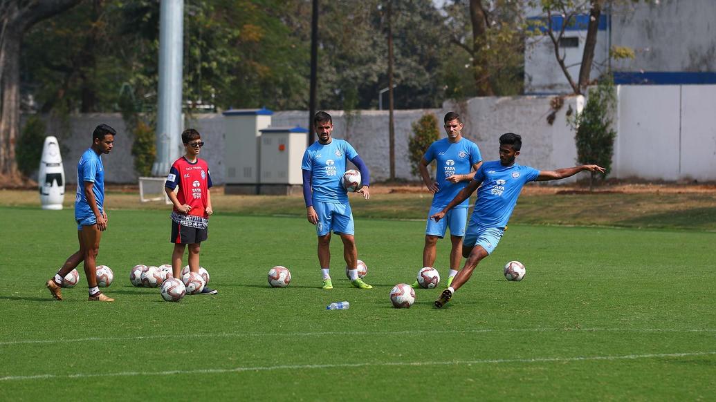Jamshedpur FC squad go all out in an intense training session Jamshedpur FC squad go all out in an intense training session