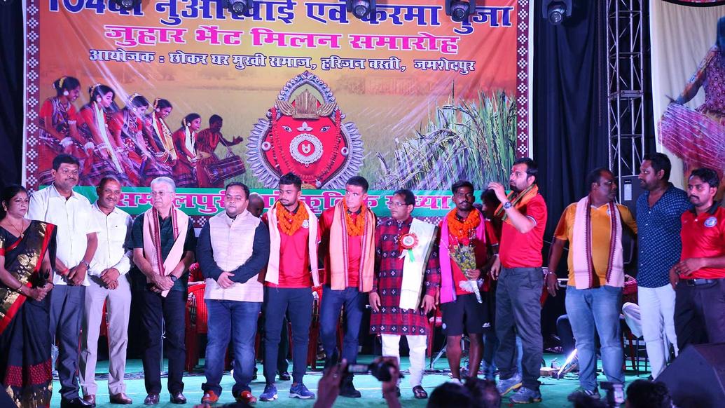 Tim Cahill, Gourav Mukhi and Mobashir Rahman in Agrico for a Karma Pooja Event