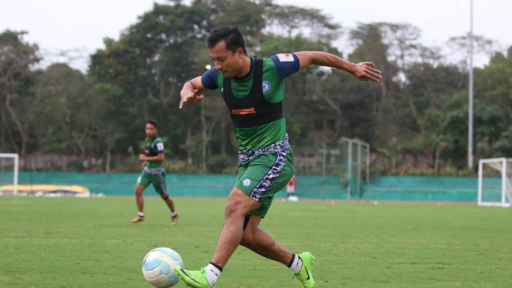 Jamshedpur FC practice ahead of their match with Minerva Punjab FC in the Hero Super Cup