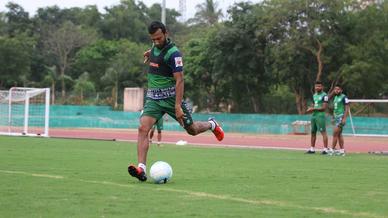 Jamshedpur FC practice ahead of their match with Minerva Punjab FC in the Hero Super Cup Jamshedpur FC practice ahead of their match with Minerva Punjab FC in the Hero Super Cup