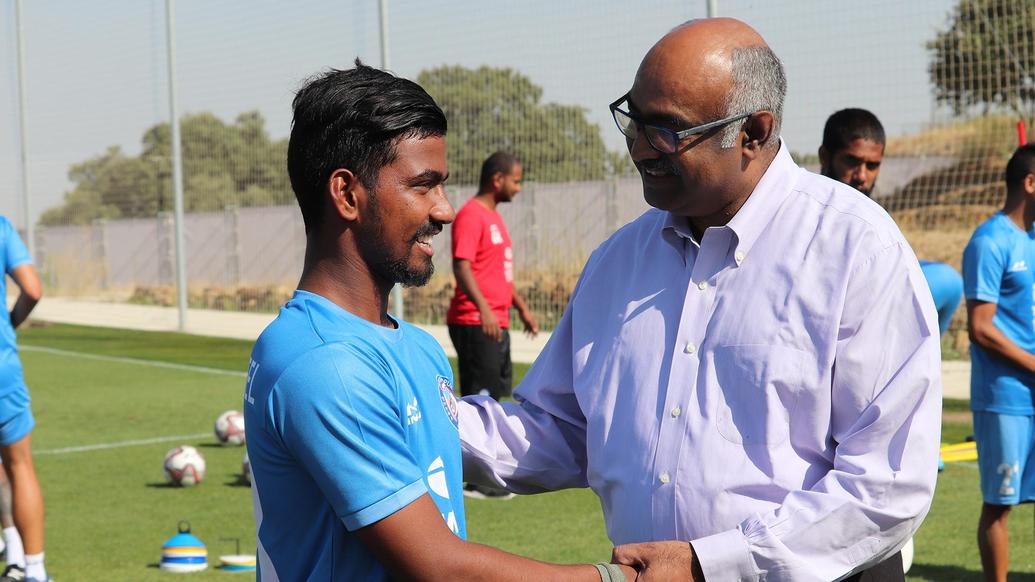 Jamshedpur FC chairman Mr. Sunil Bhaskaran visits the training camp in Madrid, Spain