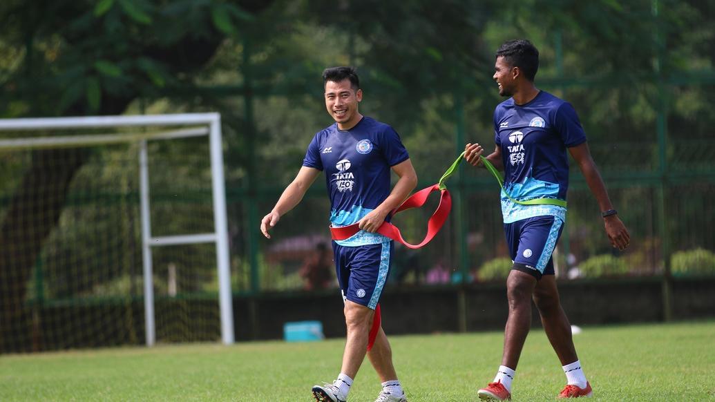 Jamshedpur FC players slog it out in the training session