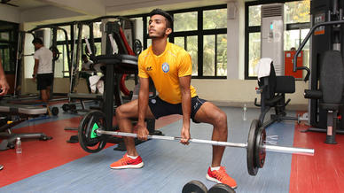 Jamshedpur FC players workout ahead of #JFCvFCG Jamshedpur FC players workout ahead of #JFCvFCG