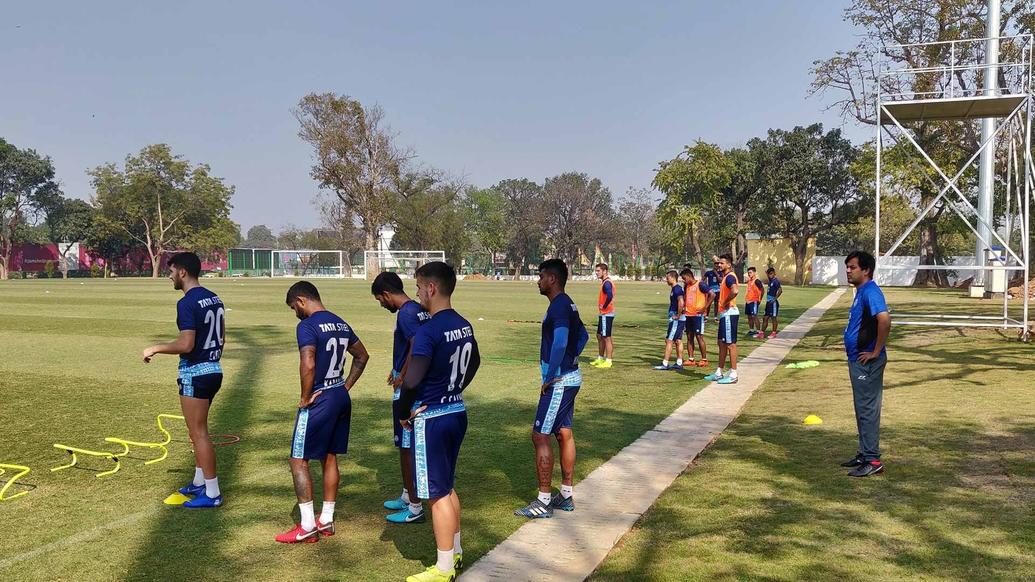 Jamshedpur FC squad grinds it out in training Jamshedpur FC squad grinds it out in training