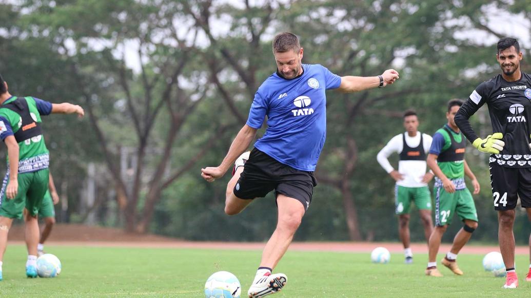 Jamshedpur FC practice ahead of their match with Minerva Punjab FC in the Hero Super Cup