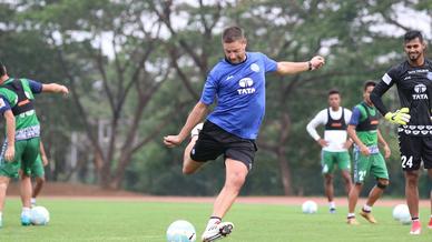 Jamshedpur FC practice ahead of their match with Minerva Punjab FC in the Hero Super Cup Jamshedpur FC practice ahead of their match with Minerva Punjab FC in the Hero Super Cup